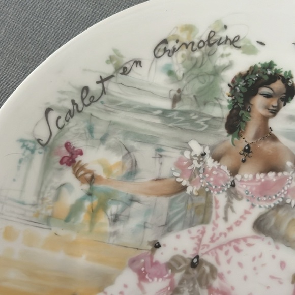 Vintage D’arcrau Limoges “Scarlet En Crinoline” Collector Plate. - Picture 3 of 9